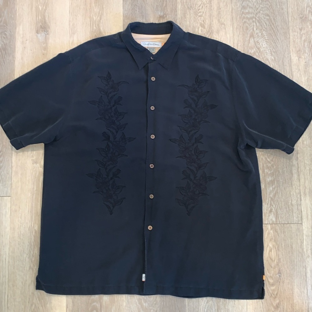 Quiksilver Edition Short Sleeve Embroidered Comfort Fit Linen Blend Shirt XXL